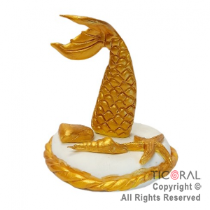 ADORNO MAQUETA COLA DE SIRENA CON COLA ORO A. PORCELANA FRIA x 1